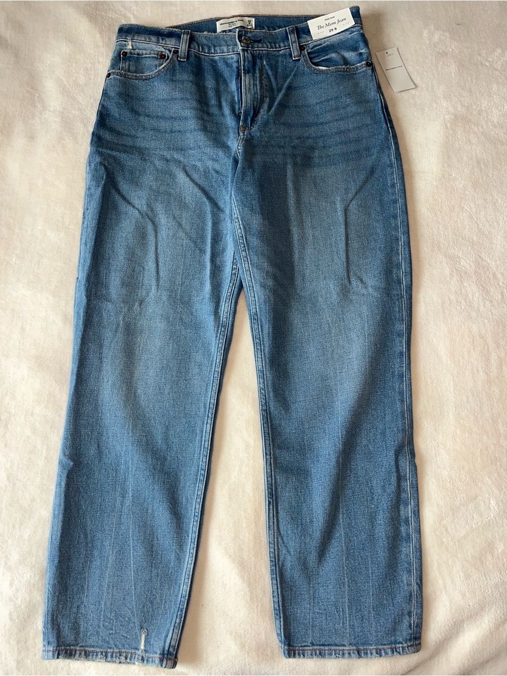 Womens Abercrombie & Fitch The Mom High Rise Sz 8 Denim Jeans Straight Leg NWT